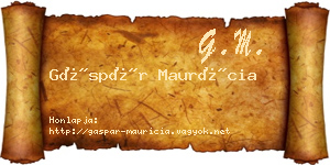 Gáspár Maurícia névjegykártya